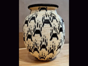 elongated fauna tracks motif elegant native traditional basket darien panama