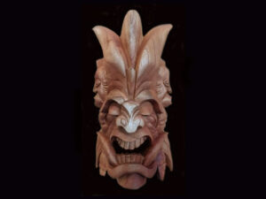 'ancestors' traditional mask in cedro tropical hardwood boruca indigenous costa rica
