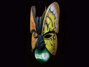 butterfly defender used brunka tribal ceremonial mask costa rica