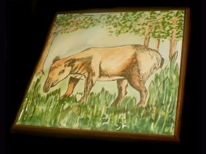 hand painted tapir theme fired ceramic eco-tiles Costa Rica